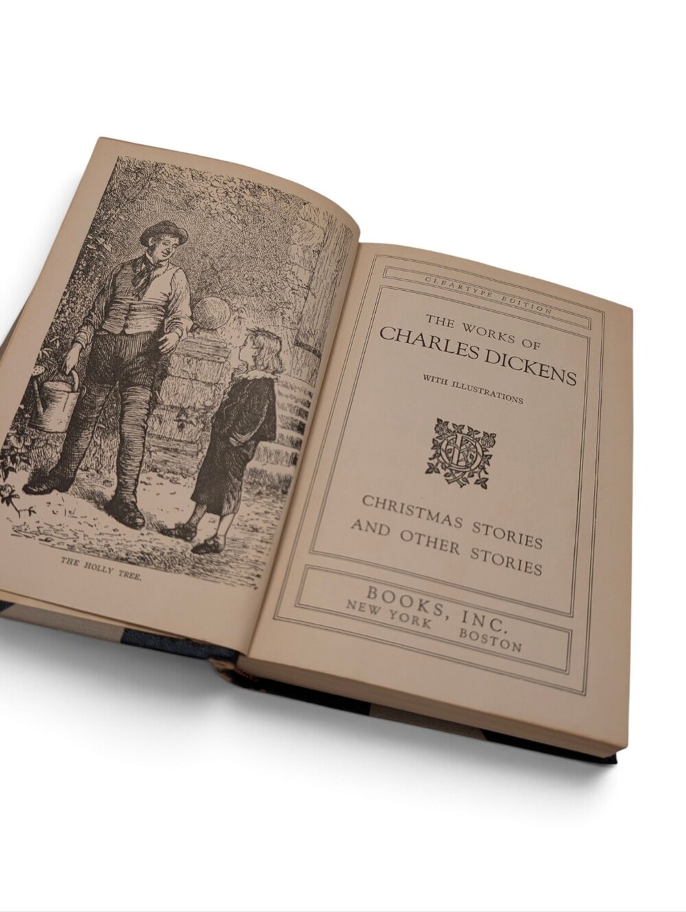 VINTAGE Charles Dickens Christmas Stories Leather Book